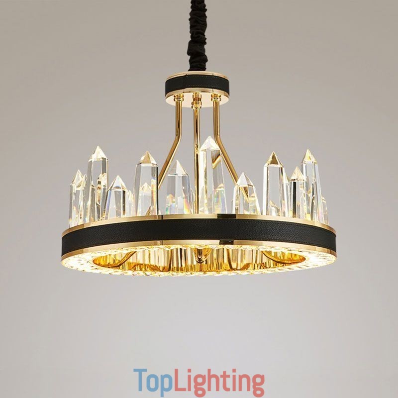 Modern Crystal Pendant Light Circle Crystal Ceiling Light