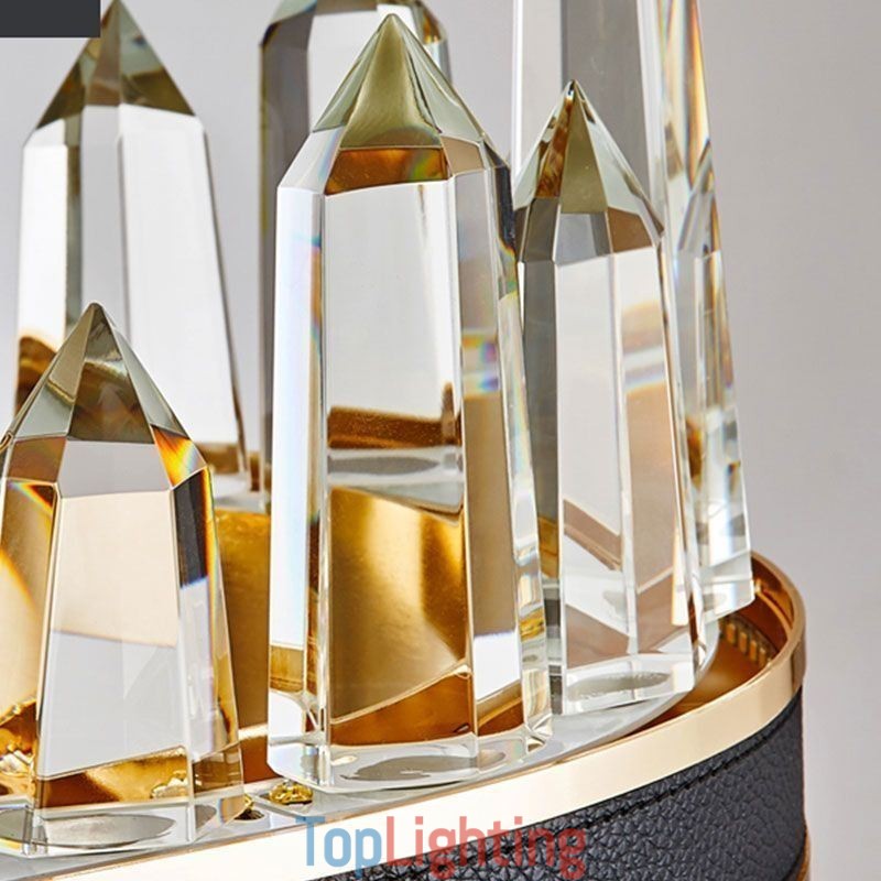 Modern Crystal Pendant Light Circle Crystal Ceiling Light