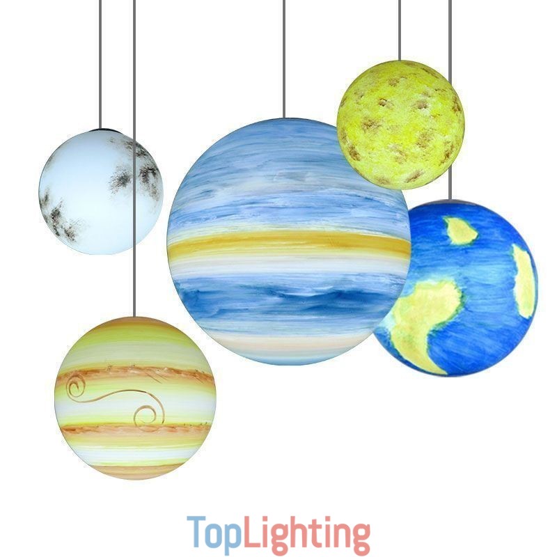 Nordic Planet Design Pendant Lamp Unique Solar System Planets Chandelier