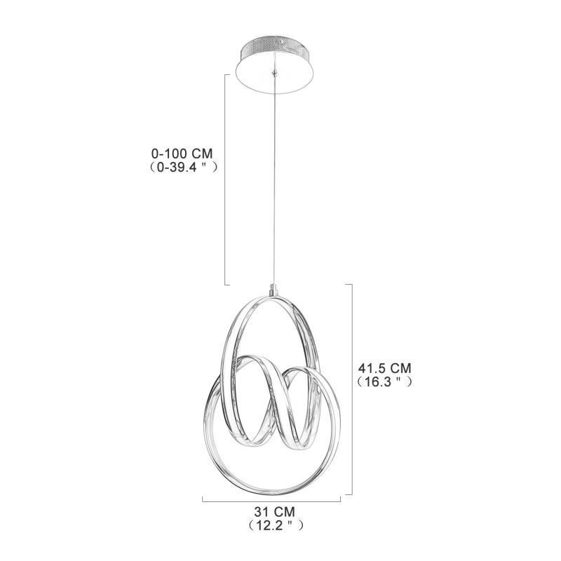 Modern Minimalist Pendant Lamp Unique Circular Twist Light Fixture Island