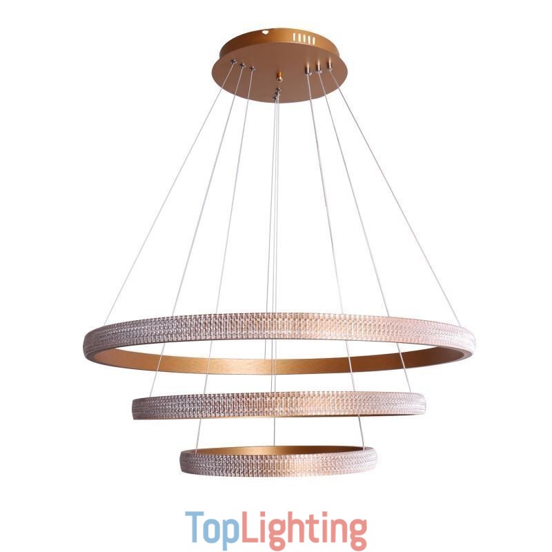 Modern Pendant Light Acrylic 3 Rings Lamp 80+60+40cm