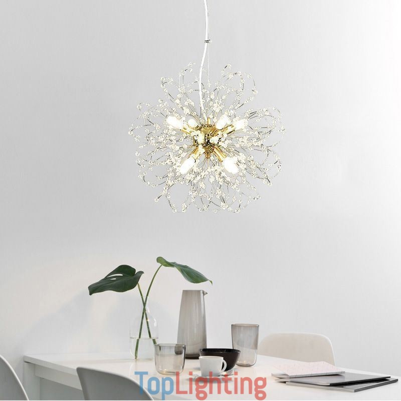 Dandelion Crystal Pendant Light Elegant Chandelier
