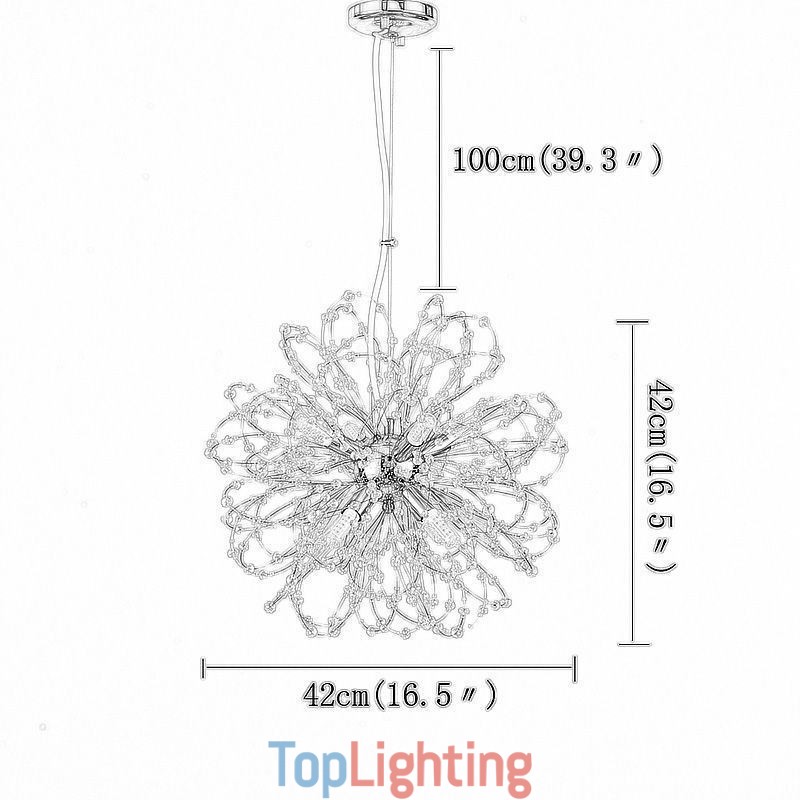 Dandelion Crystal Pendant Light Elegant Chandelier
