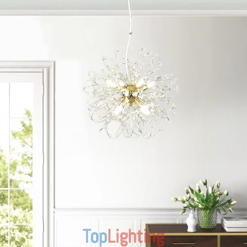 Dandelion Crystal Pendant Light Elegant Chandelier