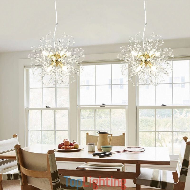 Dandelion Crystal Pendant Light Elegant Chandelier