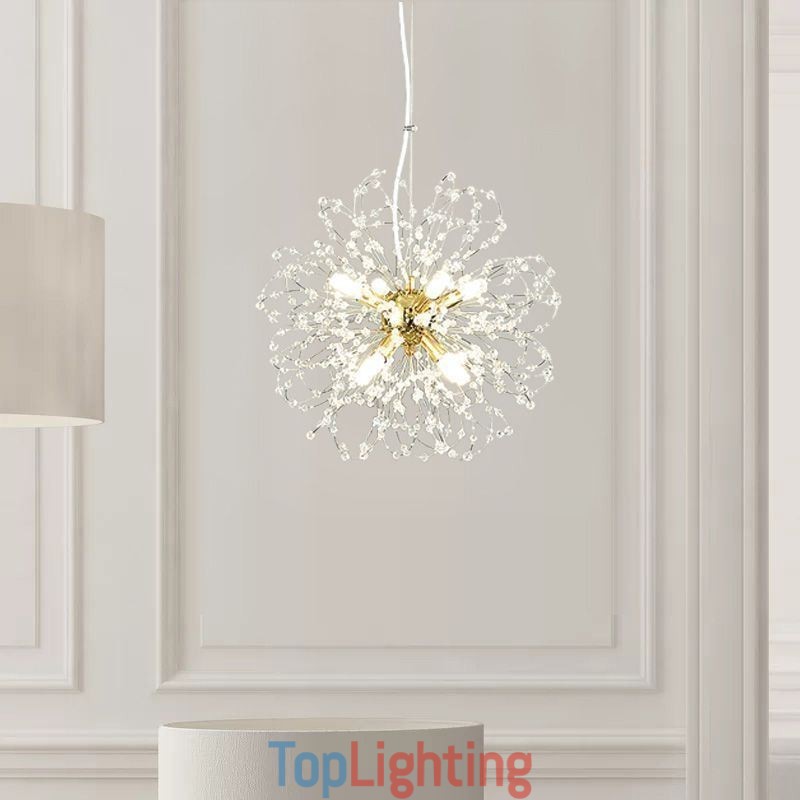 Dandelion Crystal Pendant Light Elegant Chandelier