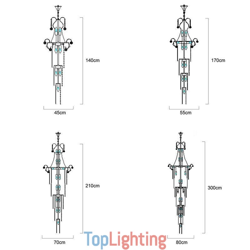 Elegant Long Pendant Crystal Chandelier