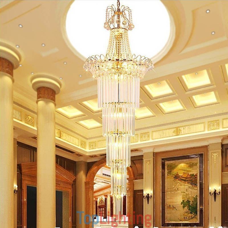 Elegant Long Pendant Crystal Chandelier