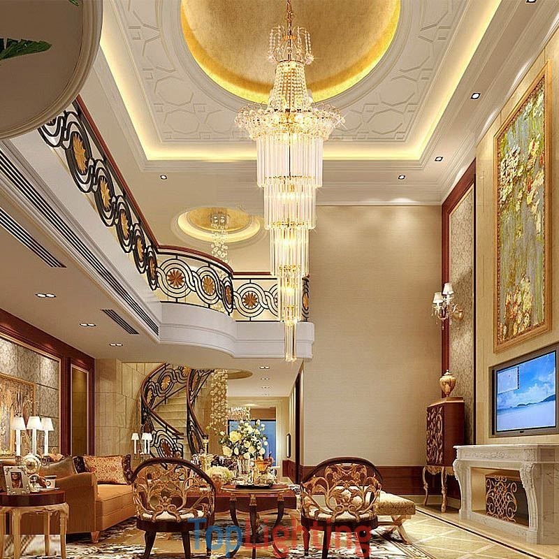 Elegant Long Pendant Crystal Chandelier
