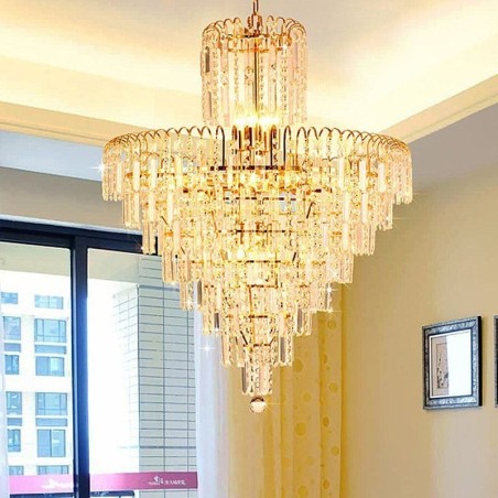 Modern Elegant Crystal Pendant Light Conical Chandelier Modern Elegant Crystal Pendant Light Conical Chandelier