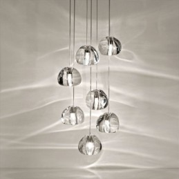 Modern Crystal Cluster Pendant Light Unique Crystal Lamp Shade Duplex Stair