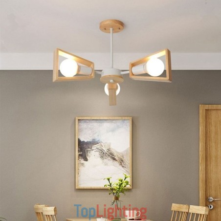 Modern Fan Shaped Chandelier Elegant Wood Pendant Light Modern Fan Shaped Chandelier Elegant Wood Pendant Light