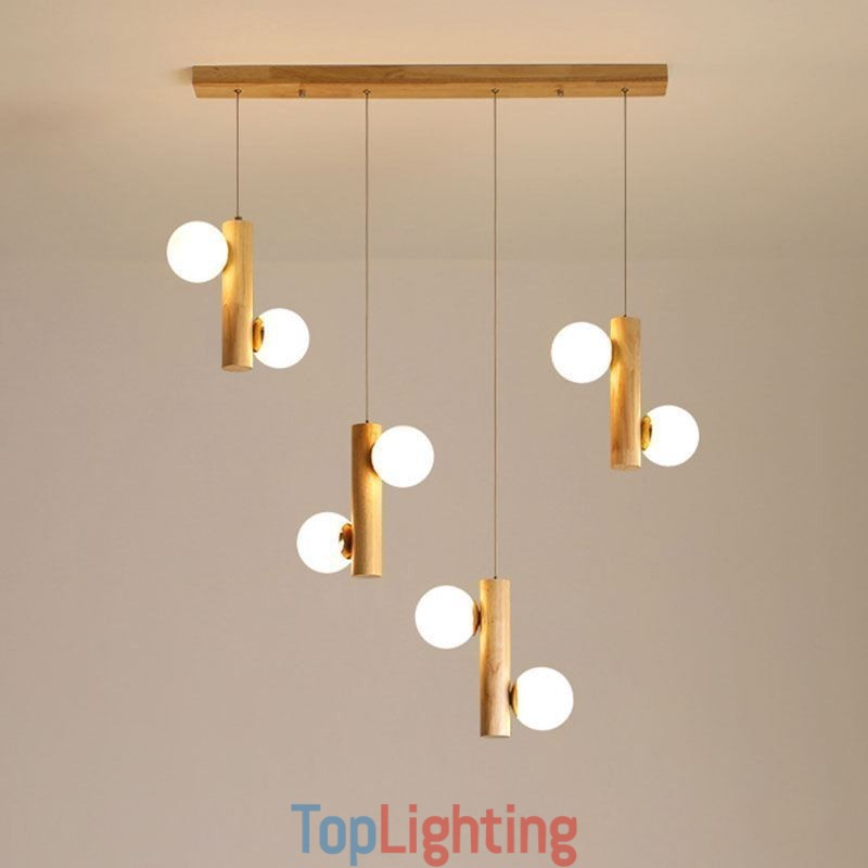 Wood Pendant Light Magic Bean Cluster Ceiling Light Island