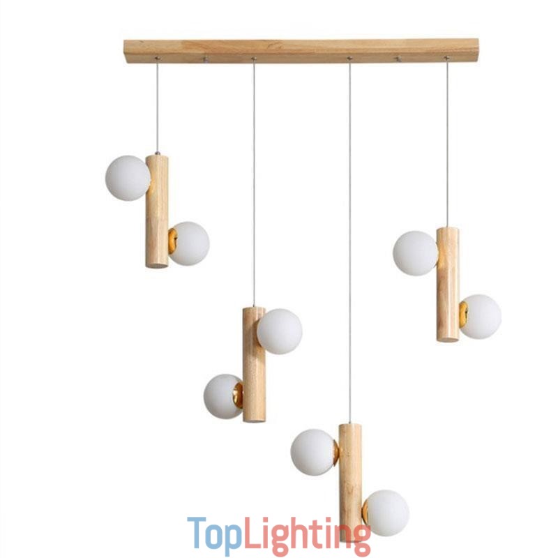 Wood Pendant Light Magic Bean Cluster Ceiling Light Island