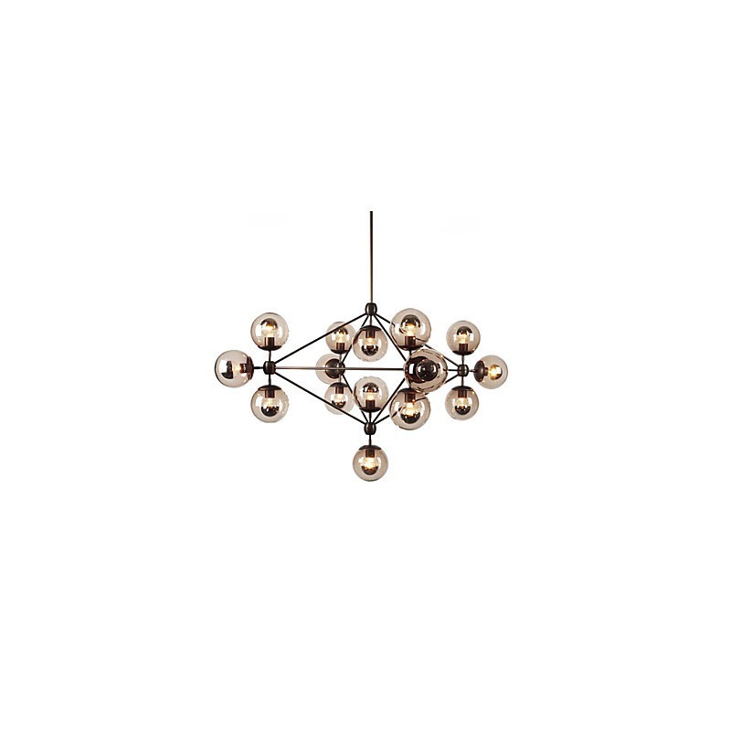 Chandelier 15 Lights Glass Ball Lights Retro Outdoors Garage Metal