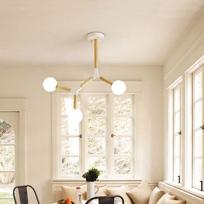 Nordic Magic Bean Pendant Light Creative Wooden Lighting