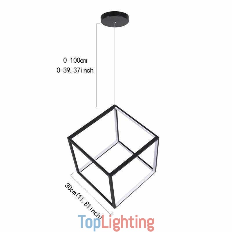 Black Pendant Light Geometric Cube Lighting