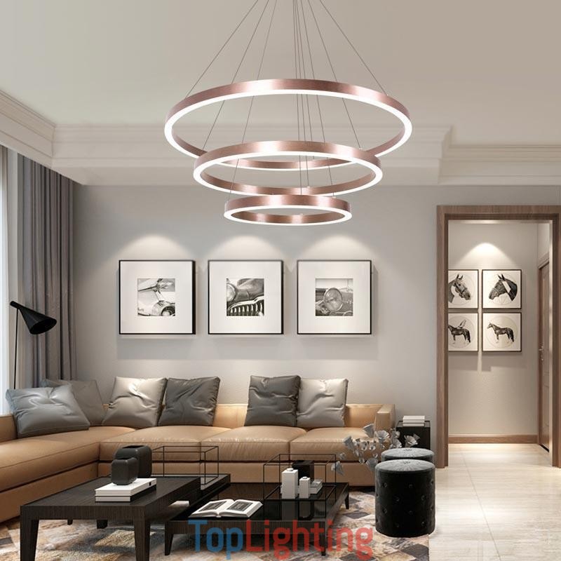 Pendant Light Drawing Craft 3 Rings Lamp 80+60+40cm