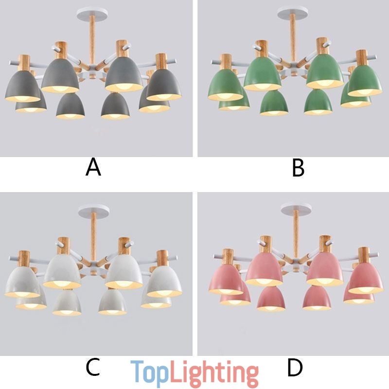 Modern Simple Macaron Pendant Light Creative Wooden Lighting