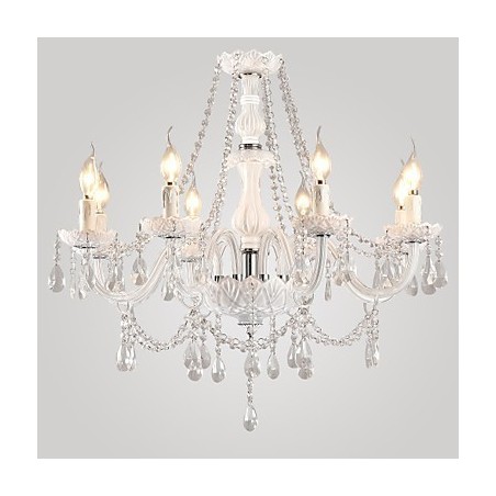 Chandelier White Crystal Modern Living 8 Lights Chandelier White Crystal Modern Living 8 Lights