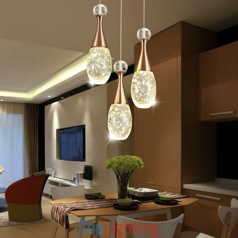 Seeded Glass Teardop Cluster Pendant Lighting