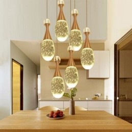 Seeded Glass Teardop Cluster Pendant Lighting