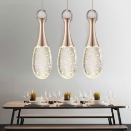 Seeded Glass Teardop Cluster Pendant Lighting