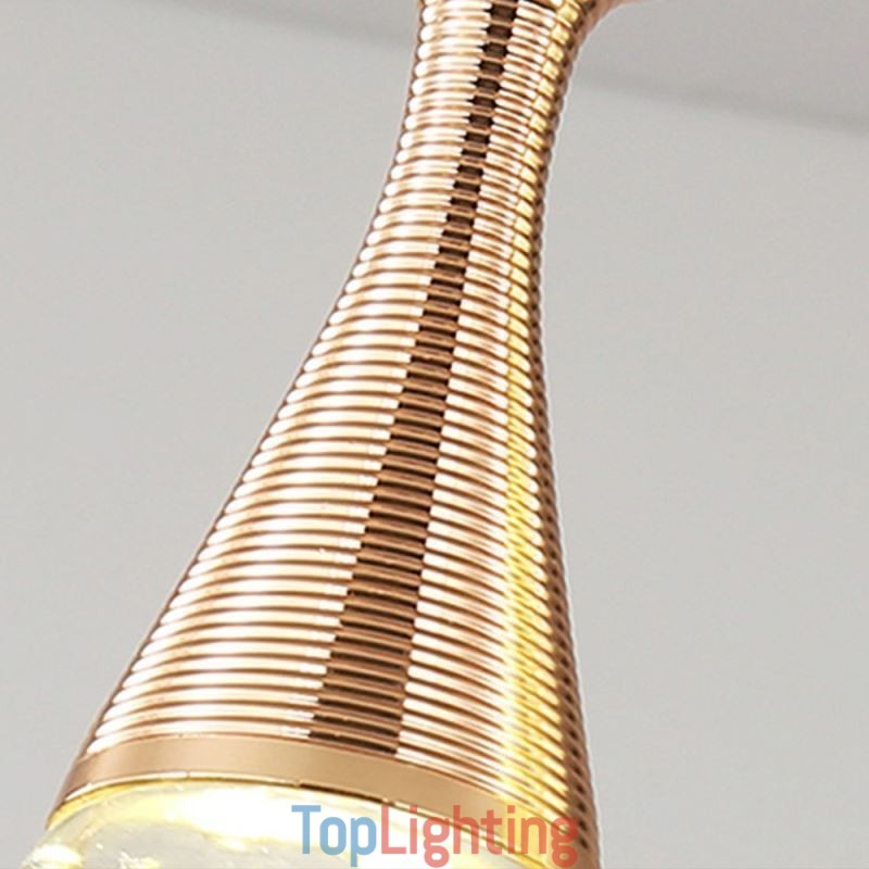 Seeded Glass Teardop Cluster Pendant Lighting