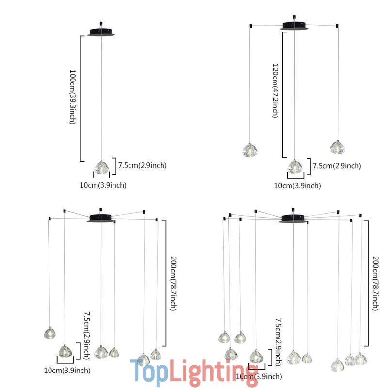 Modern Pendant Light Crystal Chandelier Light Home Lighting Lamp