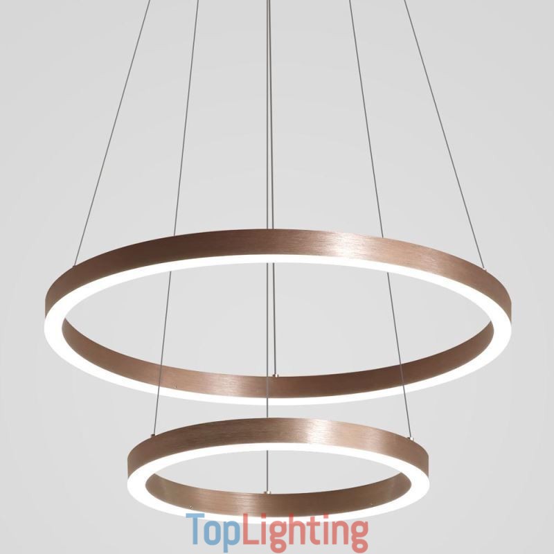 Pendant Light Drawing Craft 2 Rings Lamp 60+40cm