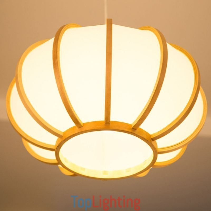 Creative Japanese Bamboo Pendant Light Modern Simple Pendant Light Tearoom Round Light