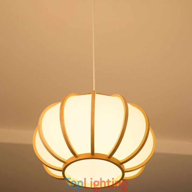 Creative Japanese Bamboo Pendant Light Modern Simple Pendant Light Tearoom Round Light