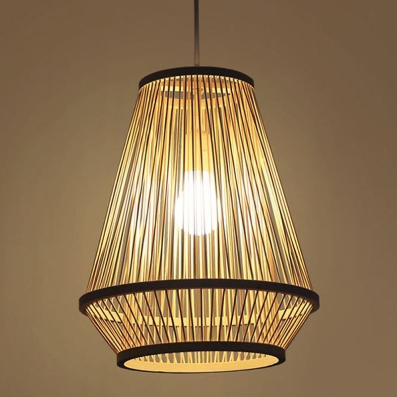 Bamboo Woven Bedside Pendant Light