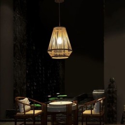 Bamboo Woven Bedside Pendant Light