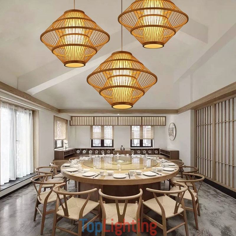 Gyroscope Design Bamboo Pendant Light