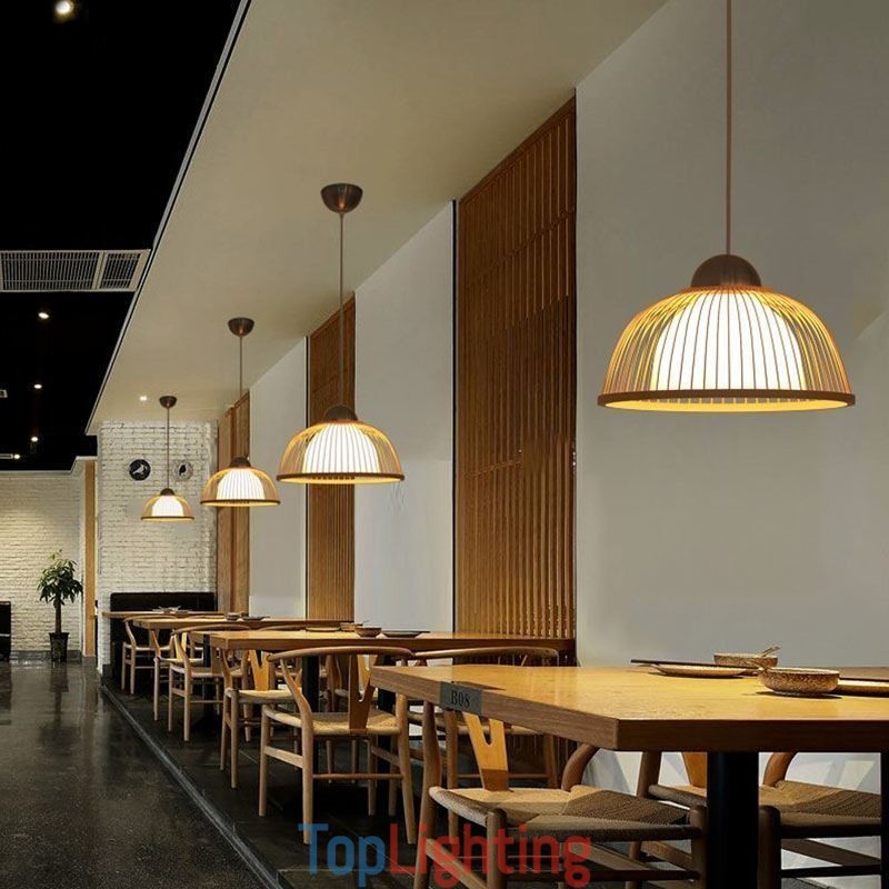 Modern Simple Downward Pendant Light Special Bamboo Pendant Light Bedside Lighting
