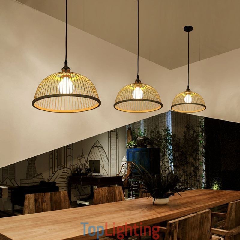 Modern Simple Downward Pendant Light Special Bamboo Pendant Light Bedside Lighting