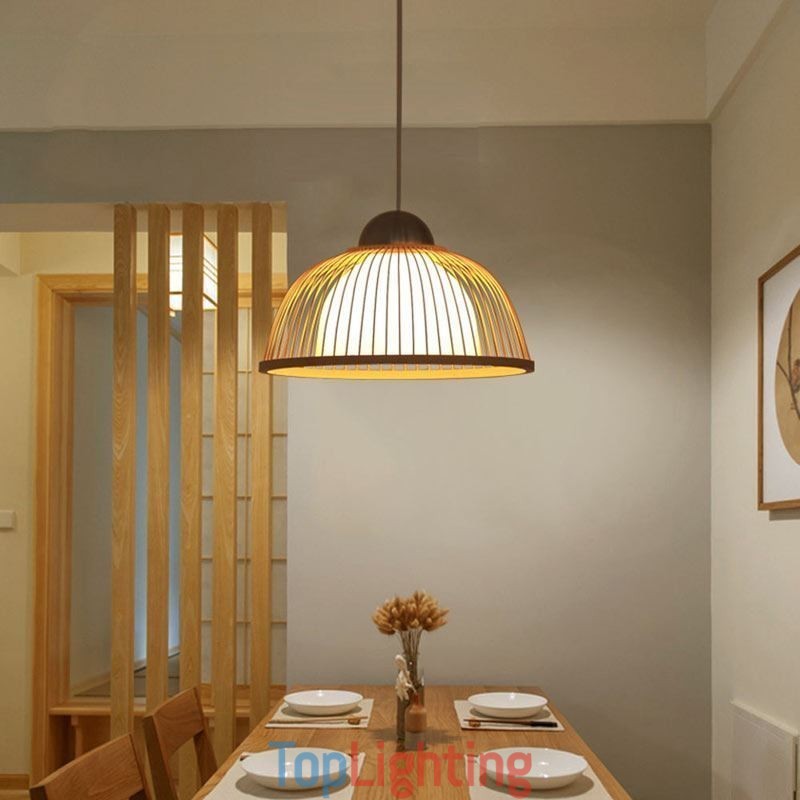 Modern Simple Downward Pendant Light Special Bamboo Pendant Light Bedside Lighting