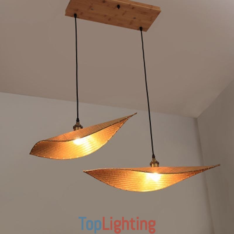 Creative Leaf Pendant Light Contemporary Bamboo Pendant Light Tearoom Lighting