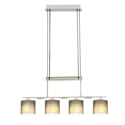 Modern 4 Light Pendant Light With Fabric Shade Adjustable Height