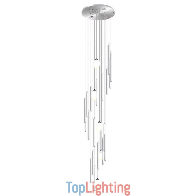 Cluster Pendant Light Modern Large Pendant Crystal Chandelier Duplex Staircase