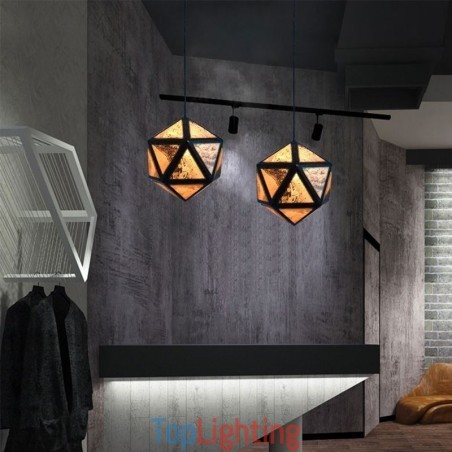 Geometric Pendant Light Diamond Shaped 3D Translucent Design Geometric Pendant Light Diamond Shaped 3D Translucent Design