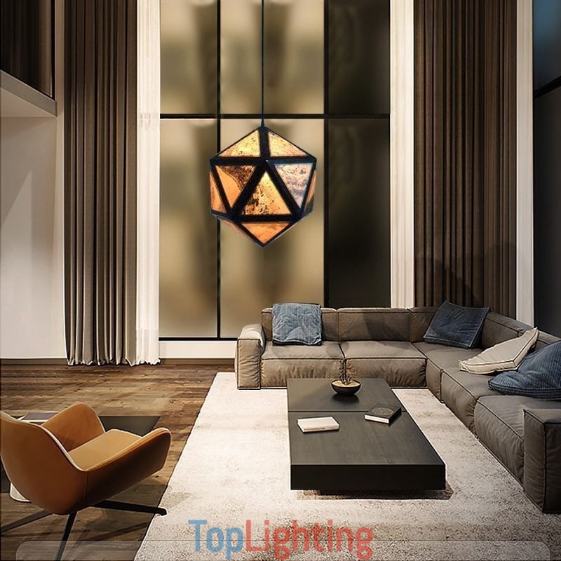 Geometric Pendant Light Diamond Shaped 3D Translucent Design