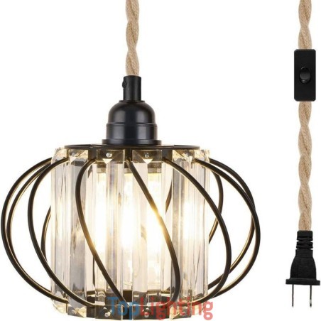 Retro Country Ceiling Light Hemp Rope Iron Bedside Pendant Light With Plug Retro Country Ceiling Light Hemp Rope Iron Bedside Pendant Light With Plug