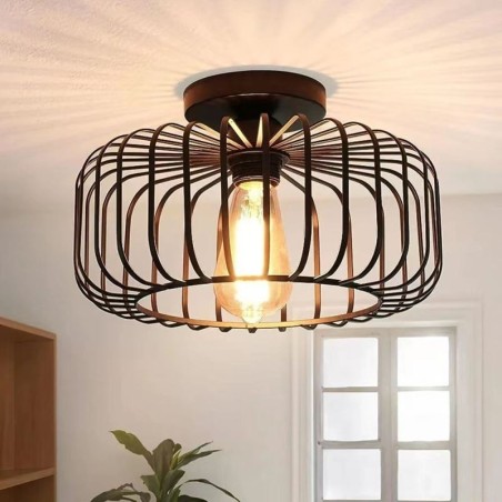 Simple Flush Mount Iron Bird Cage Ceiling Light Simple Flush Mount Iron Bird Cage Ceiling Light