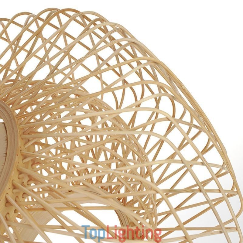 Retro Double Layer Ceiling Lamp Handwoven Bamboo Lampshade Ceiling Light