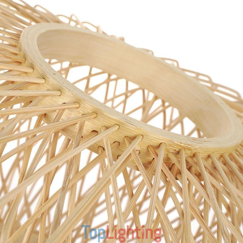 Retro Double Layer Ceiling Lamp Handwoven Bamboo Lampshade Ceiling Light