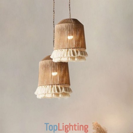Rustic Pendant Light Bohemian Style Hemp Rope Tassel Ceiling Light Rustic Pendant Light Bohemian Style Hemp Rope Tassel Ceiling Light