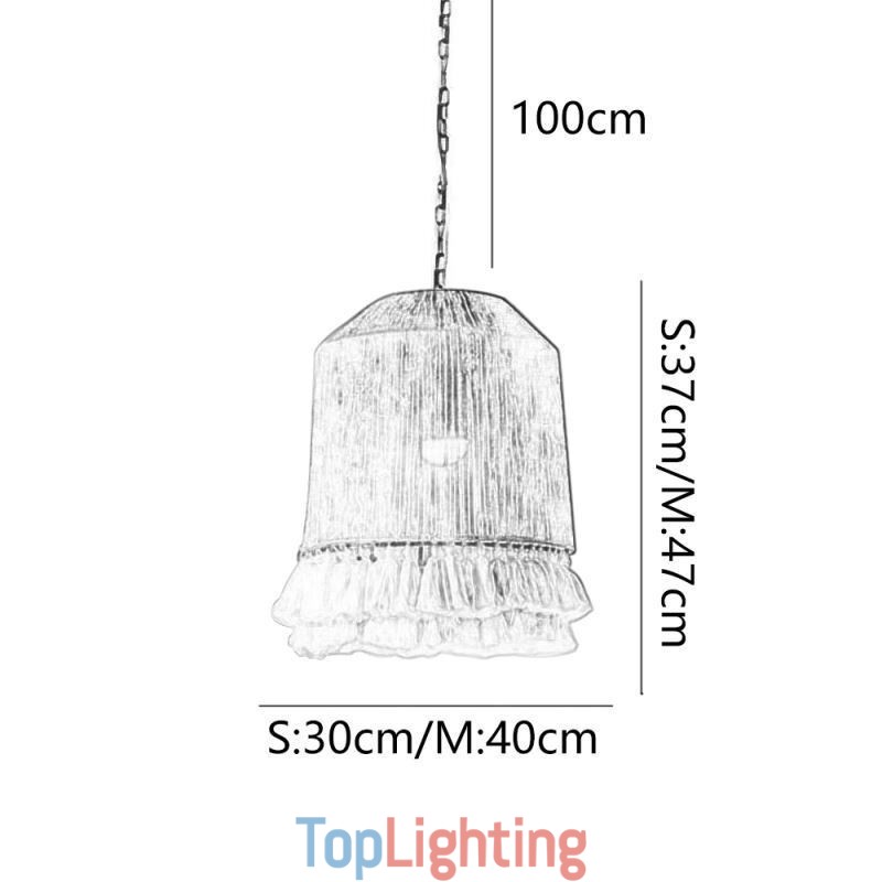 Rustic Pendant Light Bohemian Style Hemp Rope Tassel Ceiling Light