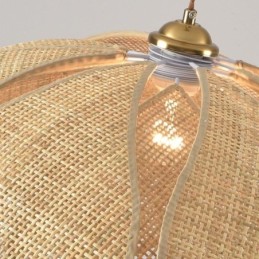 Rattan Lotus Pendant Light Cafe Retro Rattan Art Ceiling Light
